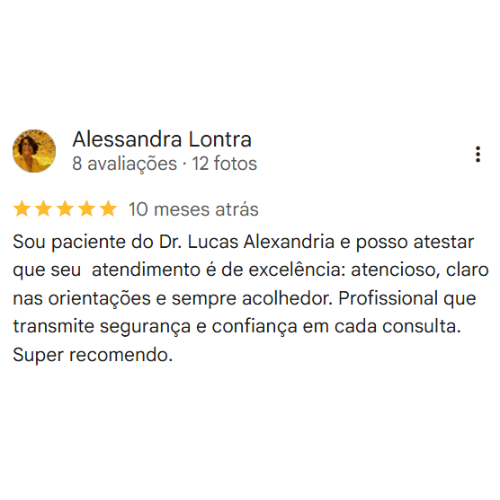 Depoimento Google Dr. Lucas Alexandria